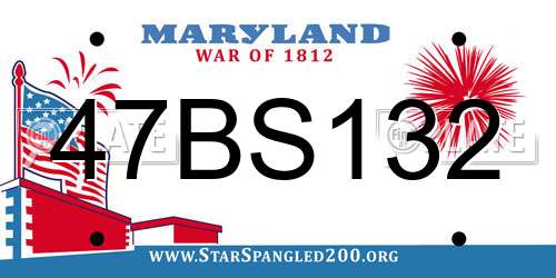 47BS132 Maryland License Plate