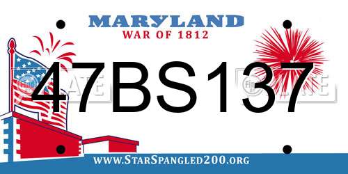47BS137 Maryland License Plate