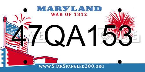 47QA153 Maryland License Plate