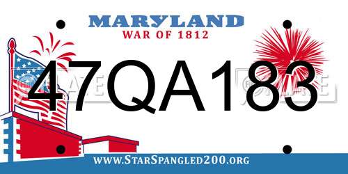 47QA183 Maryland License Plate
