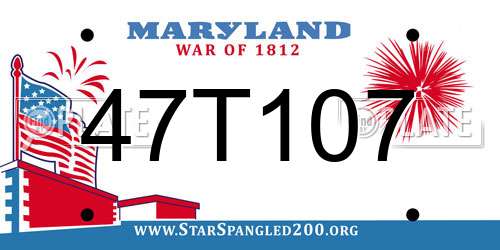 47T107 Maryland License Plate