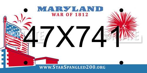 47X741 Maryland License Plate