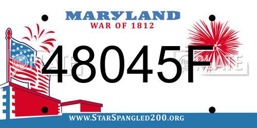 48045F Maryland License Plate