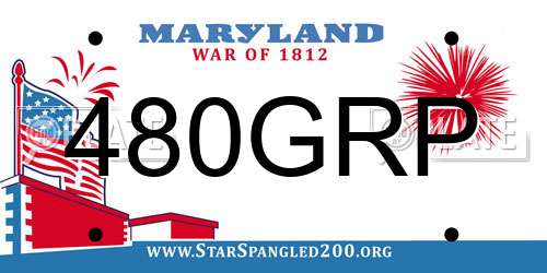 480GRP Maryland License Plate