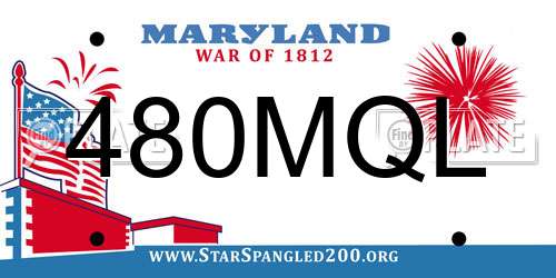 480MQL Maryland License Plate