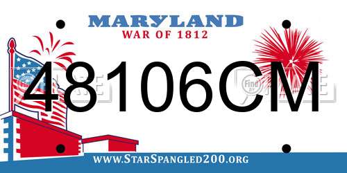 48106CM Maryland License Plate