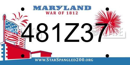 481Z37 Maryland License Plate