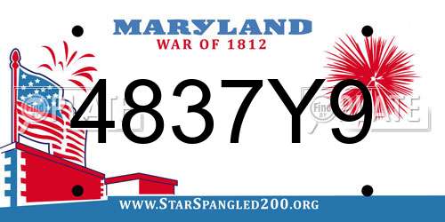 4837Y9 Maryland License Plate