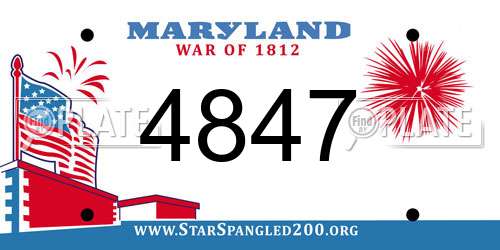 4847 Maryland License Plate