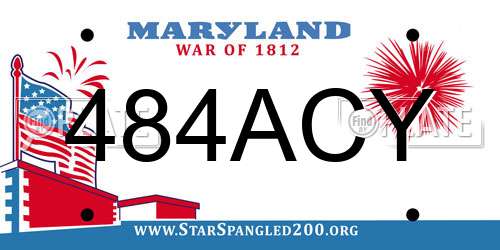484ACY Maryland License Plate
