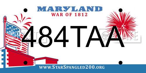 484TAA Maryland License Plate
