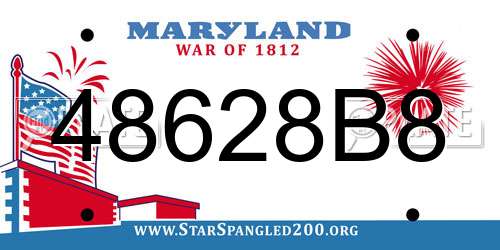 48628B8 Maryland License Plate