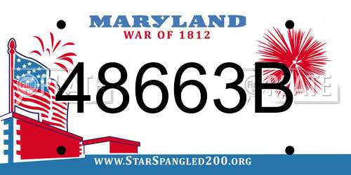 48663B Maryland License Plate