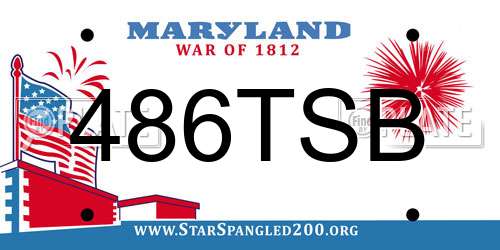 486TSB Maryland License Plate