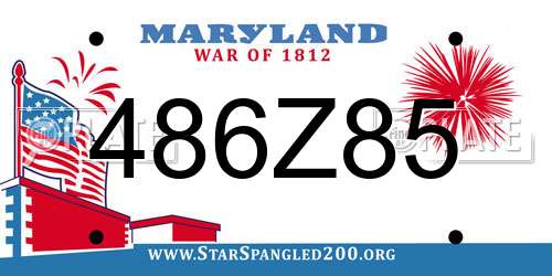 486Z85 Maryland License Plate