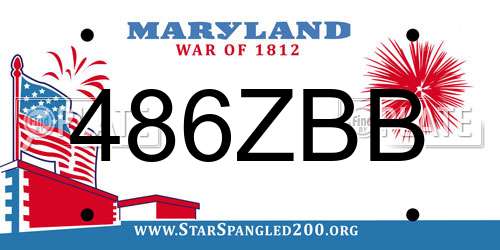 486ZBB Maryland License Plate