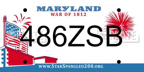 486ZSB Maryland License Plate