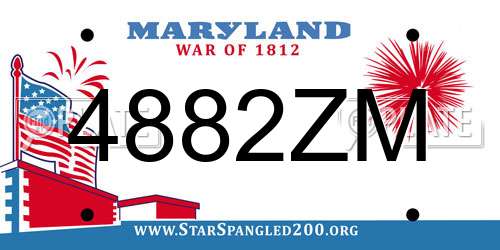 4882ZM Maryland License Plate