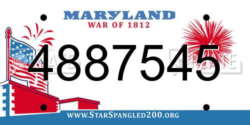 4887545 Maryland License Plate
