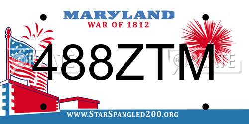 488ZTM Maryland License Plate