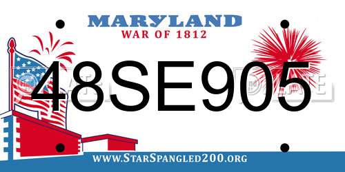 48SE905 Maryland License Plate