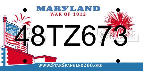 48TZ673 Maryland License Plate