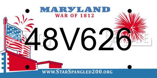 48V626 Maryland License Plate