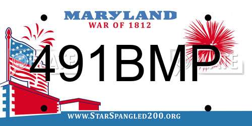 491BMP Maryland License Plate