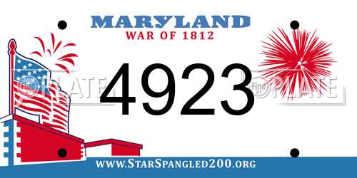4923 Maryland License Plate