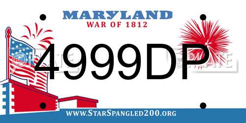 4999DP Maryland License Plate