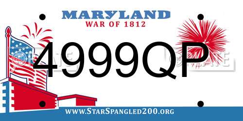 4999QP Maryland License Plate