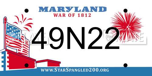 49N22 Maryland License Plate