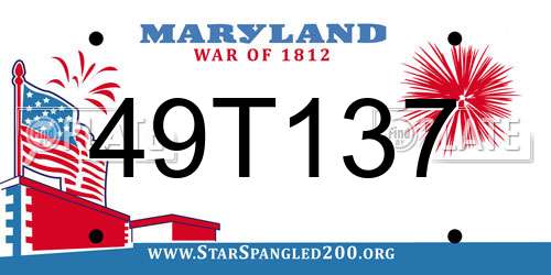 49T137 Maryland License Plate
