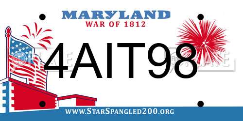 4AIT98 Maryland License Plate