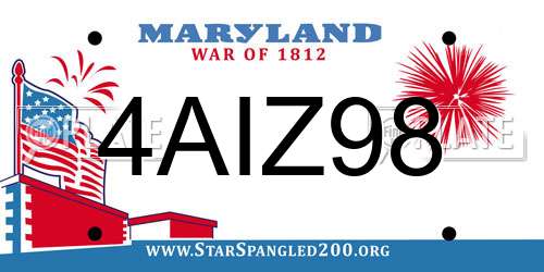 4AIZ98 Maryland License Plate