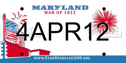 4APR12 Maryland License Plate