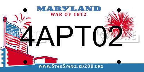 4APT02 Maryland License Plate