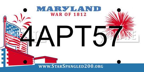 4APT57 Maryland License Plate