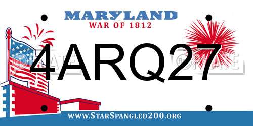 4ARQ27 Maryland License Plate