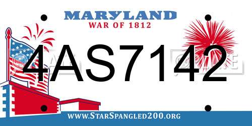 4AS7142 Maryland License Plate