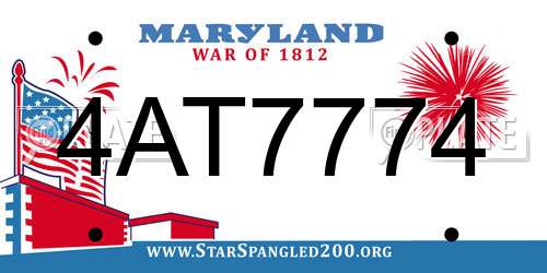 4AT7774 Maryland License Plate