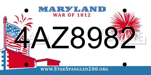 4AZ8982 Maryland License Plate