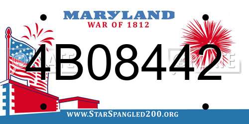 4B08442 Maryland License Plate