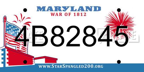 4B82845 Maryland License Plate