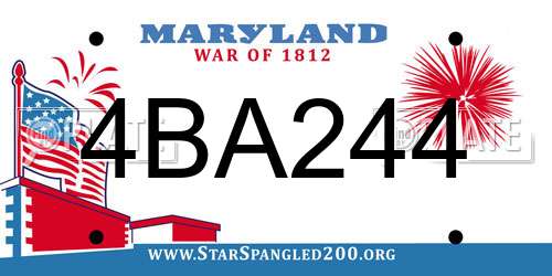 4BA244 Maryland License Plate
