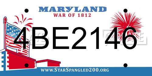 4BE2146 Maryland License Plate