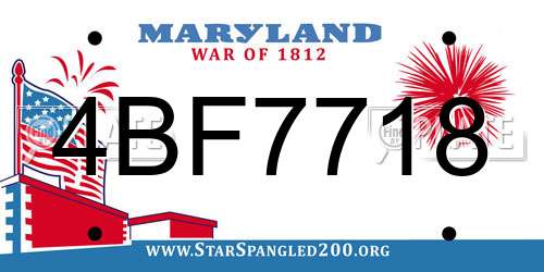 4BF7718 Maryland License Plate