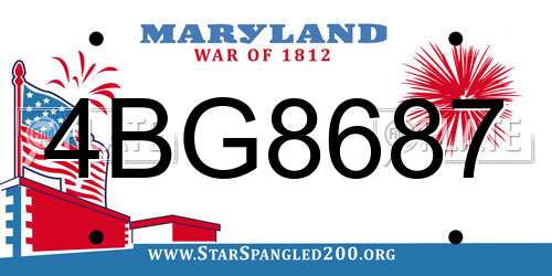 4BG8687 Maryland License Plate