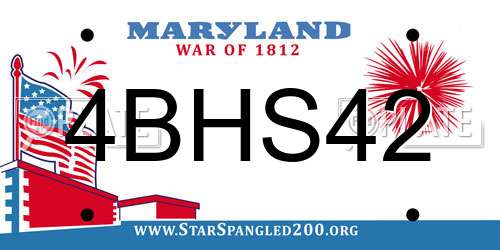 4BHS42 Maryland License Plate