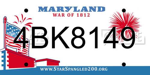 4BK8149 Maryland License Plate